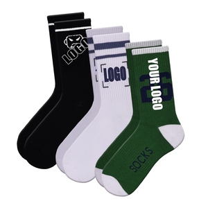 <span class=keywords><strong>Chaussettes</strong></span> athlétiques en coton respirant de haute qualité pour hommes <span class=keywords><strong>et</strong></span> femmes, conçues sur mesure, avec un logo imprimé de style équipage pour les sports de printemps - Product Image 2