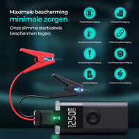 Fabricant OEM Nouveau modèle mis à jour QS003 Plus Démarreur de voiture et moto portable 3-en-1 12V au lithium avec compresseur d'air USB-C