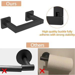 <span class=keywords><strong>Porte</strong></span>-<span class=keywords><strong>papier</strong></span> toilette mural carré en acier inoxydable noir de style moderne Gcheng avec garantie de 3 ans, installation facile - Product Image 4