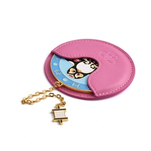 Fashion New Style Vintage Design Luxury Round Shape Popular Beauty Portable PU Leather <b>Mirror</b> - Product Image 6