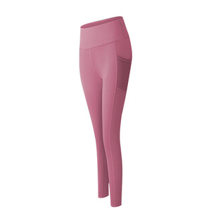 Pantalons de yoga avec poches, effet push-up, séchage rapide, vêtements de yoga respirants, maille extensible, poches latérales, pantalons de course et de fitness - Product Image 2