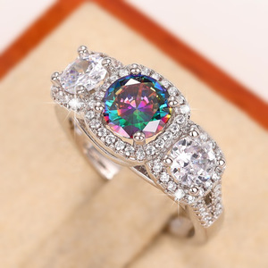 Anello in Vetro Colorato per Donne, Gioiello da Dito Scintillante e alla Moda - Product Image 6