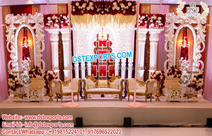 Escenario de Boda Tamiliano con Pilares de Paisley en FRP, Elegante Escenario de Boda Gujarati con Pilares de Paisley, Majestuoso Mandap de Fibra para Bodas en Texas, EE. UU. - Product Image 3