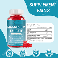 OEM Private Label Magnesium-Taurat-Nahrungsergänzungsmittel Zuckerfreie Gummis für Erwachsene Herz-Kreislauf- und Verdauungsgesundheit Energieproduktion