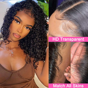 Недорогие парики из натуральных бразильских человеческих волос HD Full Lace 13X4, парик с глубокими вьющимися прозрачными кружевными фронтальными волосами с детскими волосами для черных женщин - Product Image 5