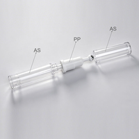 Flacon pompe airless portable transparent pour crème et sérum contour des yeux, format voyage 5ml 10ml 15ml, avec grand applicateur à bille