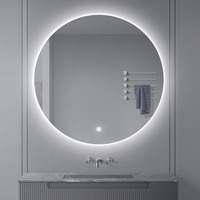 Fabricant de miroirs désembueurs Miroir mural rond en acrylique avec cadre LED pour salle de bain avec lumière LED