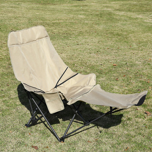 Ensemble de meubles de jardin pour l'extérieur, chaise inclinable ultralégère à dossier haut, portable, pour le camping, les voyages, la pêche - Product Image 1
