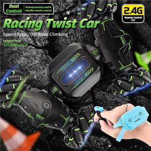 Voiture RC transformable avec contrôle gestuel et <span class=keywords><strong>télécommande</strong></span>, véhicule de drift et de cascades à rotation 360°, lumières LED et morphing automatique, câble USB, portée 30M - Product Image 2