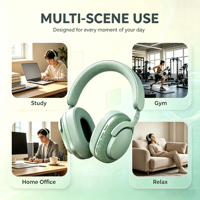 Audífonos Over-Ear Cómodos y Extensibles con Sonido Estéreo Nítido, Auriculares Inalámbricos BT 6.0, Cancelación Activa de Ruido, Gran Venta