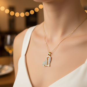 สร้อยคอคู่สีทอง14K สร้อยคอจี้หัวใจเสน่ห์ของคู่รักเครื่องประดับดีสำหรับผู้หญิงทำจากไก่งวง - Product Image 3