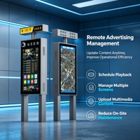 Écran publicitaire numérique pour arrêt de bus avec écran LCD haute luminosité, armoire résistante aux intempéries et service OEM