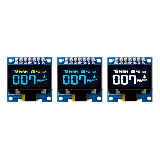 0.96 Inch PMOLED I2C Interface OLED LCD Touch Screen Module 128x64 OLED Screen Panel in Blue White Yellow-Small Display Module