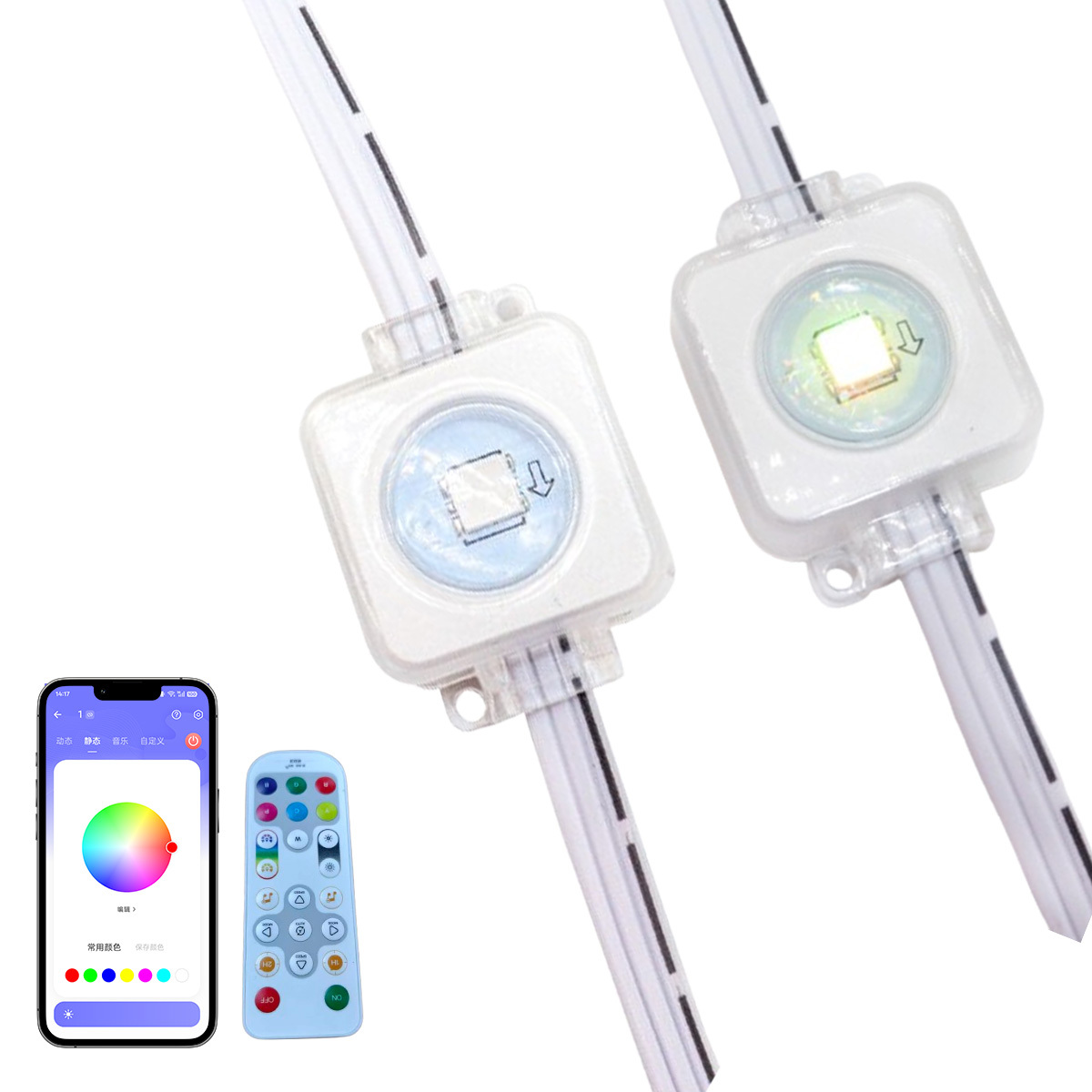 App Control IP67 Rated Multi-Color Outdoor LED Point Lights Commercial Outdoor Pixel Light Fairy RGB Pixel String Lights