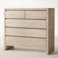 Console multimédia élégante en travertin beige à 6 tiroirs, meuble de rangement moderne et organique, armoires en pierre naturelle