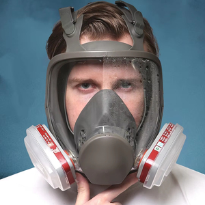 <span class=keywords><strong>Respirator</strong></span> profesional V6800, <span class=keywords><strong>Respirator</strong></span> masker keamanan wajah penuh karbon aktif katup pernapasan aliran dingin - Product Image 3
