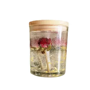 Arôme Gelée De Soja Cire Gel Cire Fleur Cire Pot En Verre Décoratif Saint Valentin Grande Marque Privée De Luxe Anniversaire Bougies Parfumées Personnalisées