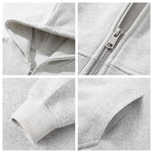 Hoodie Unisexe Streetwear Personnalisé à Bas Prix, Coupe Boxy Oversize, en Coton 400 g/m², avec Fermeture Éclair, Impression de Logo, Référence 6695, Vente en Gros - Product Image 4