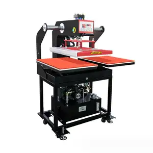 Hydraulic double station hot stamping machine 40*60 garment t-shirt hot drawing hot drilling printing hot Transfer machine