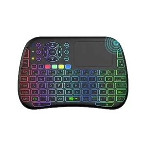 M9 mini teclado com touchpad, para android tv box, smart tv, pc, ipad, pesquisa de voz, led, retroiluminado, teclado, sem fio, controle remoto