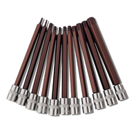 11 pièces Durable S2 Acier Haute Standard Torx Socket - 1/4 "Shank Torx Driver Nut Bits avec adaptateur d'entraînement carré pour la réparation