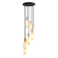 Lampes suspendues modernes en albâtre de grande taille, lustre en marbre à LED pour villa, hôtel, salon, restaurant, éclairage de pièce