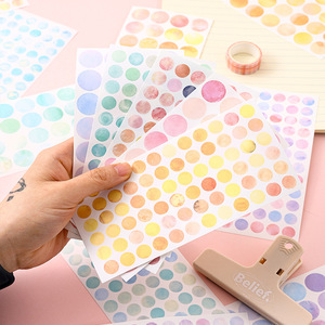 6pcs/bag Custom logo Dot Sealing Stickers for Students Round DIY Stickers Waterproof PVC Decoration Planner Circular Stickers