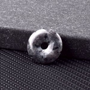 Colgante de Donut de Ágata de Cristal Blanco de 25mm con Hebilla Étnica de la Paz de Piedra Natural, Accesorios de Joyería DIY de Hierro para Pulseras y Adornos para Coche - Product Image 6