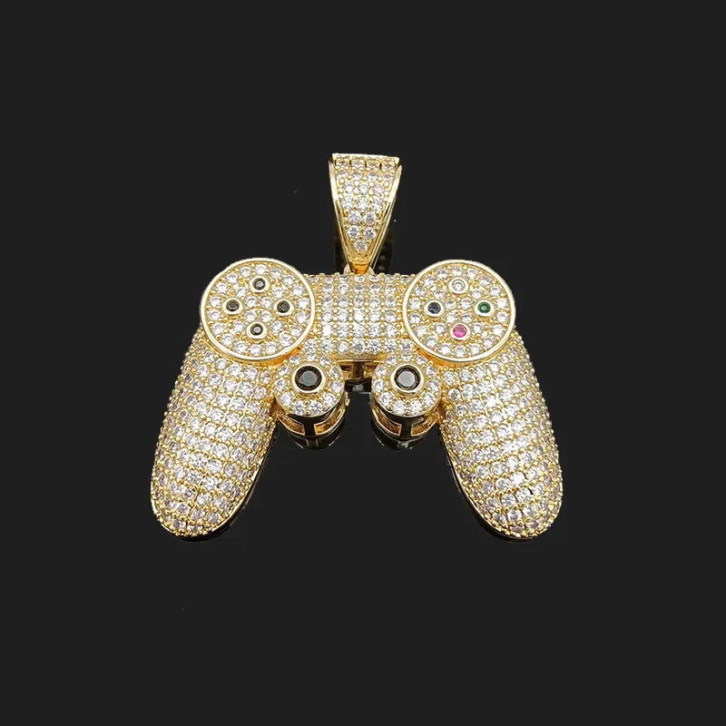 Newest Design Hiphop Copper Colgante Game Console 14K Gold Custom Iced Out Cubic Zirconia Pendants For Men