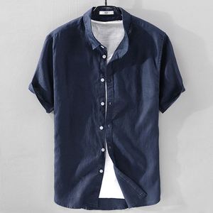 <span class=keywords><strong>Camicia</strong></span> <span class=keywords><strong>Bianca</strong></span> in <span class=keywords><strong>Lino</strong></span> da <span class=keywords><strong>Uomo</strong></span> Traspirante Comoda Formale con Colletto alla Coreana Maniche Corte per la Stagione Estiva - Product Image 4