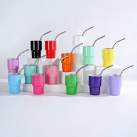 Gobelet isotherme portable en acier inoxydable de 3 oz, mignon, bicolore, vierge pour sublimation, avec couvercle, idéal pour la rentrée scolaire et respectueux de l'environnement