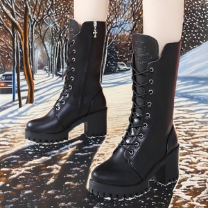 GHH10426 Nouvelles Bottes Chelsea Rétro Plates Graffiti Tendance Sexy Montantes avec Doublure en Maille - Product Image 2