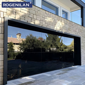 ROGENILAN Porte de <span class=keywords><strong>garage</strong></span> en aluminium et verre sans cadre de style américain, étanche, avec miroir, pour maisons - Product Image 1