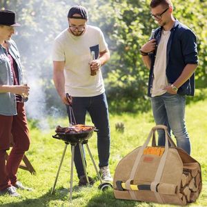 Sac de transport pour bûches en toile cirée, très résistant, avec poignée, pour bois de chauffage, échantillon gratuit - Product Image 5