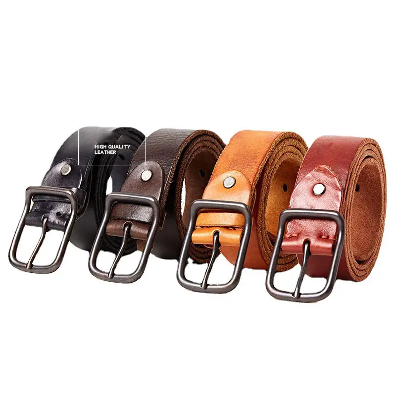 Factory Custom Cowhide Full Grain Genuine Leather Belt Handmade Vintage Custom Design Men Belt