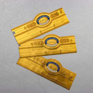 맞춤형 고품질 방수 시가 밴드 종이 링 스티커 라벨 금박 엠보싱 스낵 및 애완동물 사료용 - Product Image 3