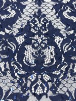 Tissu en dentelle brodée de 3 m avec strass en verre, matériau de dentelle haut de gamme pour robe de mariée sur mesure
