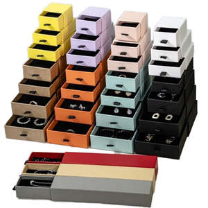 Caja de Joyería Rectangular de Lujo con Asa, Materiales Reciclados, Cartón Corrugado para Pendientes, Anillos, Collares, Calcetines, Piel - Product Image 1
