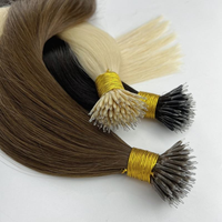 Ekstensi Rambut Remy Micro Link Beads Nano Ring Double Drawn Rusia Asli 12A, Pengiriman Langsung dari Pabrik