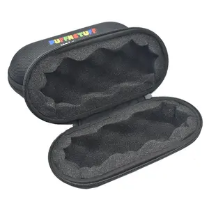 Custom protective ballistic nylon 1680D hard foam case black plastic travel zipper case for glass smoke pipe