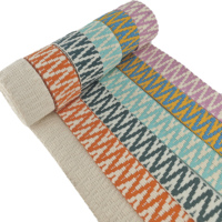 Sangle en polyester personnalisée 38MM coloré zigzag ethnique coton Jacquard ruban sangle pour sac poignées mode femmes ceinture