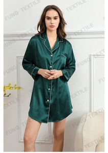 FUNG 6011 Nuova Camicia Estiva in Raso per Feste, Camicia da Notte in <span class=keywords><strong>Seta</strong></span> per Donna, OEM Camicia da Notte Sexy Bianca per Donna - Product Image 6