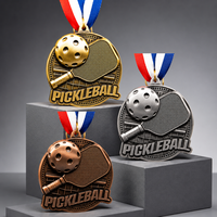 Noble Fabricant Médaille En Métal Personnalisé Sur Mesure Logo Trophée Récompenses Artisanat Pickleball Médaille