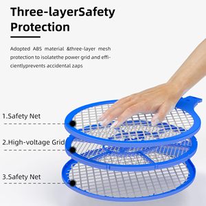 2 Pack Electric Fly Swatter <strong>Bug</strong> <strong>Zapper</strong> Battery Operated Flies Killer Indoor &amp; Outdoor Mosquito <strong>Zapper</strong> and Insect Catcher <strong>Racket</strong> - Product Image 4