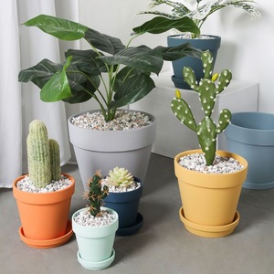 Pots de fleurs de plantes avec logo personnalisé direct d'usine avec plateau <span class=keywords><strong>grand</strong></span> jardin <span class=keywords><strong>lumineux</strong></span> pots de plantes de fleurs en plein air - Product Image 3