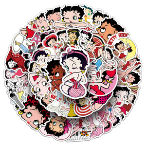 Nuovo Set di 50 Adesivi <span class=keywords><strong>Divertenti</strong></span> di Betty Boop, Personaggio Classico dei Cartoni Animati - Product Image 2
