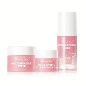 Ensemble de soins naturels pour les lèvres, vente en gros de produits de beauté biologiques, gommage pour les lèvres roses, masque de nuit pour les lèvres au collagène, 5 pièces - Product Image 4