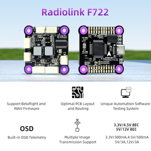 Controlador de Vuelo F722 de 8 Canales FC OSD Integrado Compatible con O3/O4 CADDX HD Transmisión Analógica de 5.8G Dron de Carreras FPV Hecho en China - Product Image 2