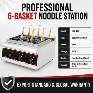 เครื่องต้มบะหมี่ไฟฟ้าเชิงพาณิชย์ 6 ตะกร้า 220V 6kW แบบตั้งโต๊ะ สำหรับร้านอาหาร ราเมน อุด้ง โฟ พาสต้า - Product Image 6