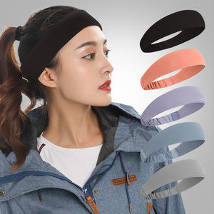Solid Color Ice Silk Sweatband Breathable High Elastic Running Headband For Women - Product Image 1
